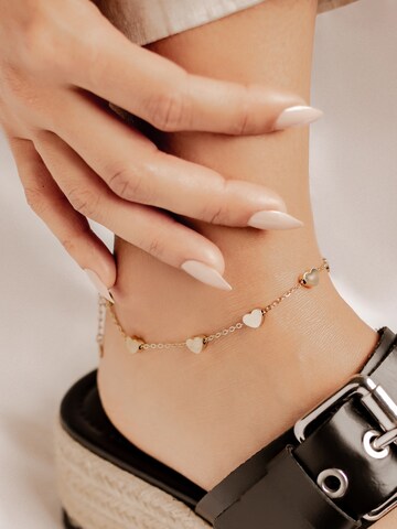 Hey Happiness - Joyería para pies 'Hearts' en oro: frente