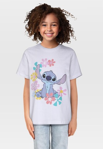 T-Shirt 'Lilio& Stitch Flower' Mister Tee en blanc : devant