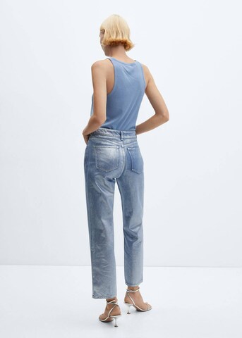 MANGO Regular Jeans 'Silver' in Silber