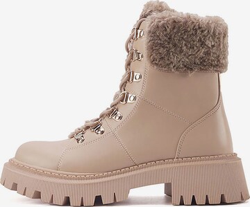 Nine West Lace-Up Ankle Boots 'Tabrah' in Beige: front