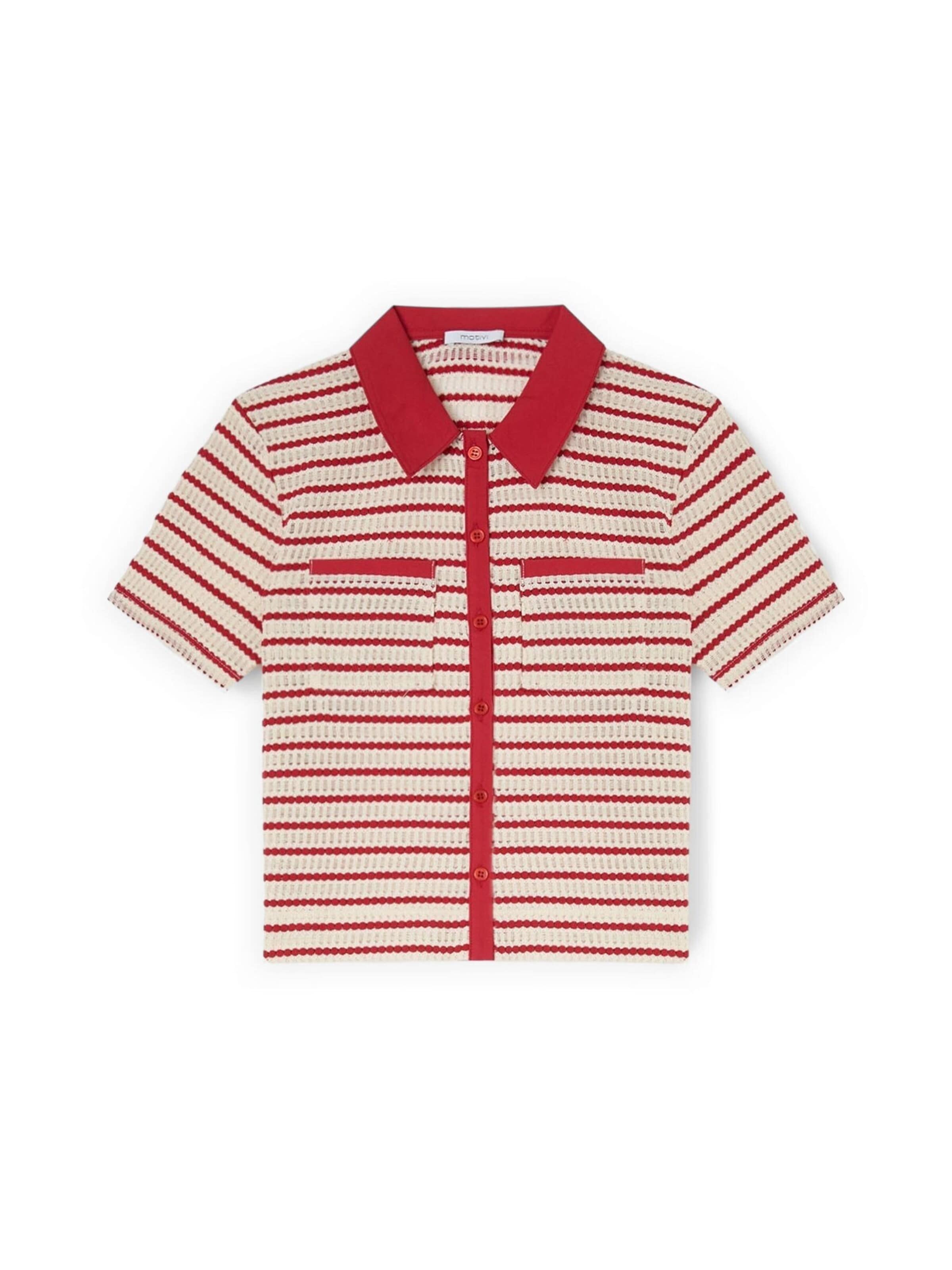 MOTIVI Knit cardigan in Red: front