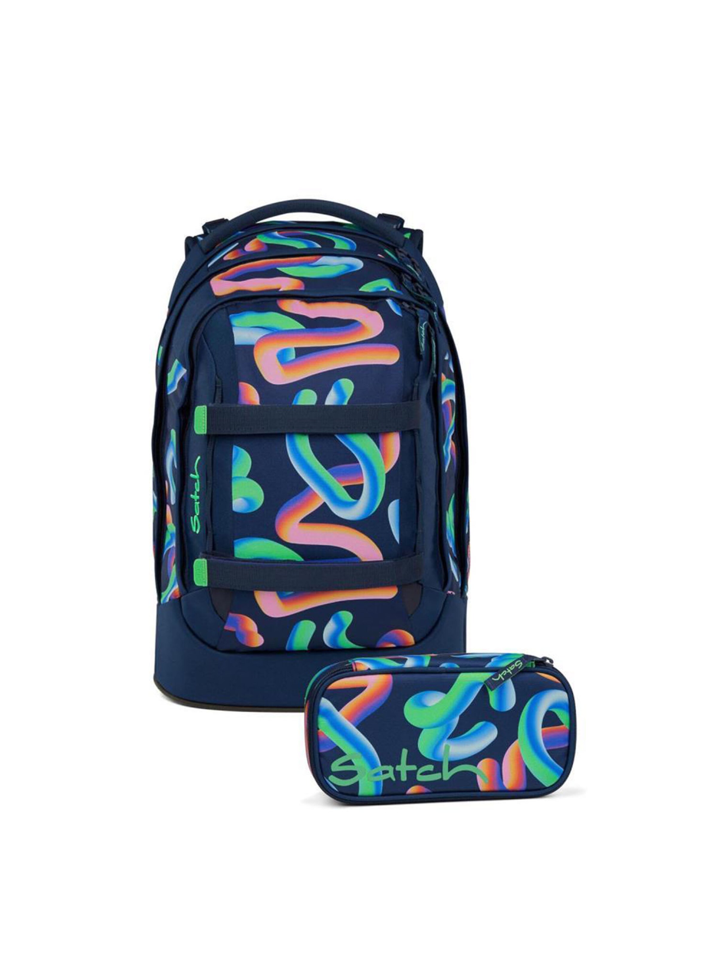 Satch Backpack in Blue: front