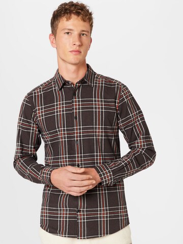 Only & Sons Slim fit Overhemd 'ARI' in Bruin: voorkant