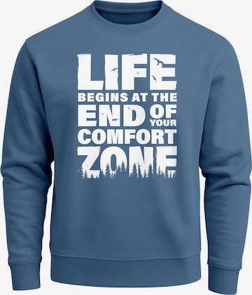Neverless Sweatshirt 'life begins' in Blue: front