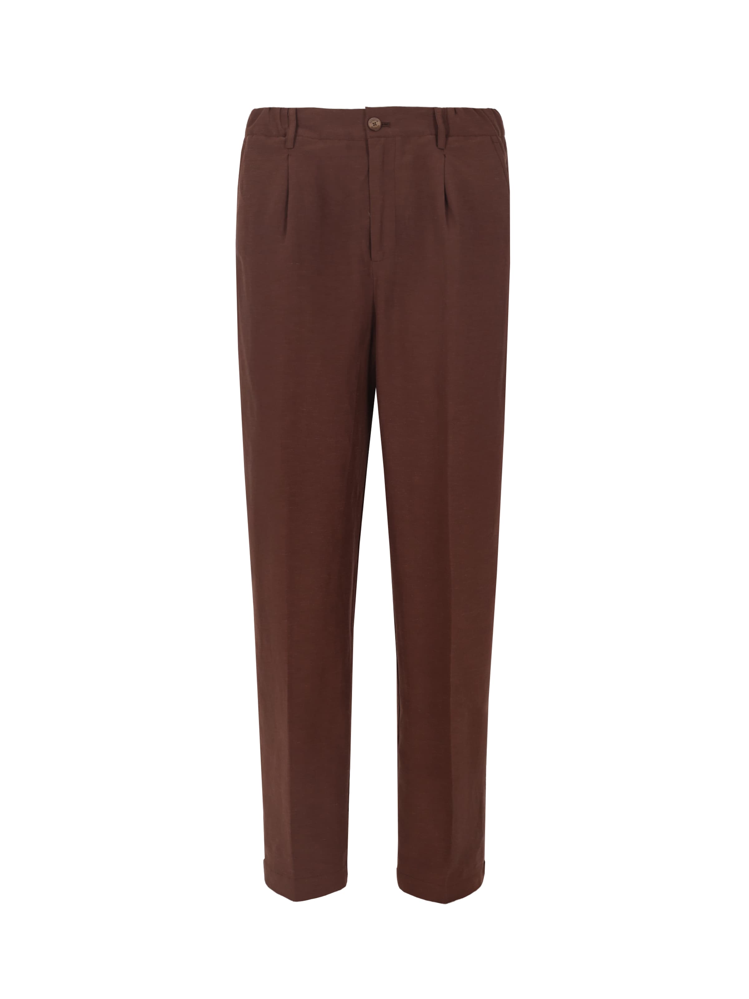 Distretto12 - regular Pantalón plisado 'T. ALLORO' en marrón: frente