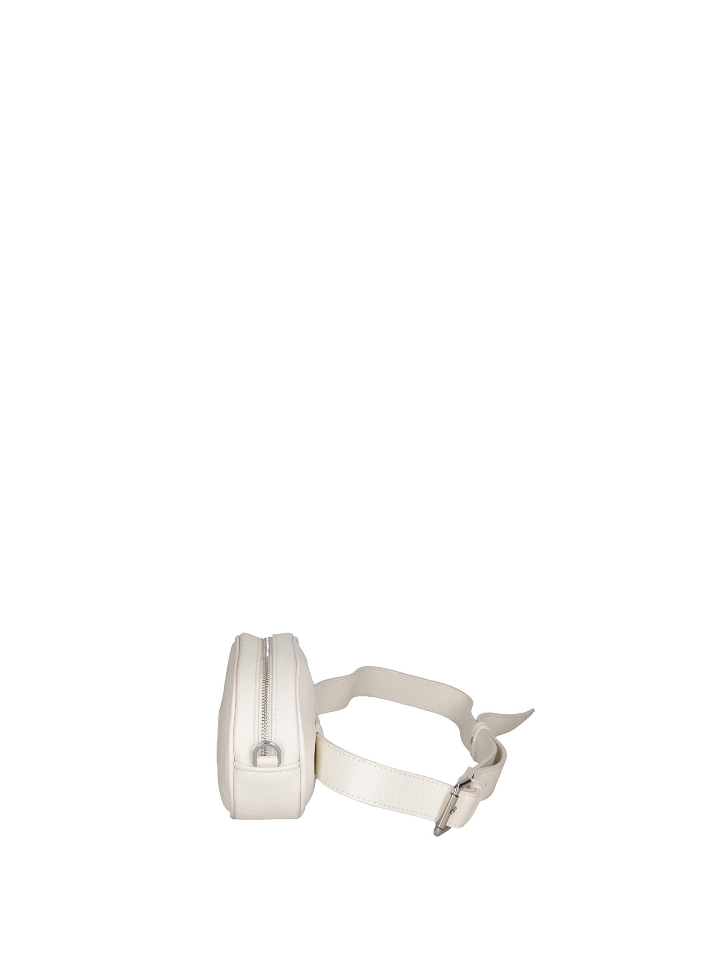 Borsa a tracolla 'Borsa a Tracolla Donna Pelle Dollaro con Zip Virginia Rhinè' di Virginia Rhinè in bianco