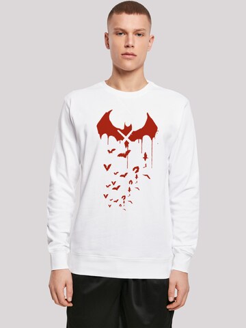 Felpa 'DC Comics Batman Arkham Knight Bats X Drip' di F4NT4STIC in bianco: frontale