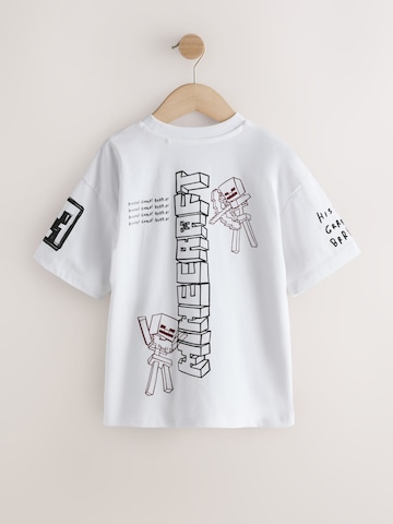 Tricou 'Minecraft' de la Next pe alb