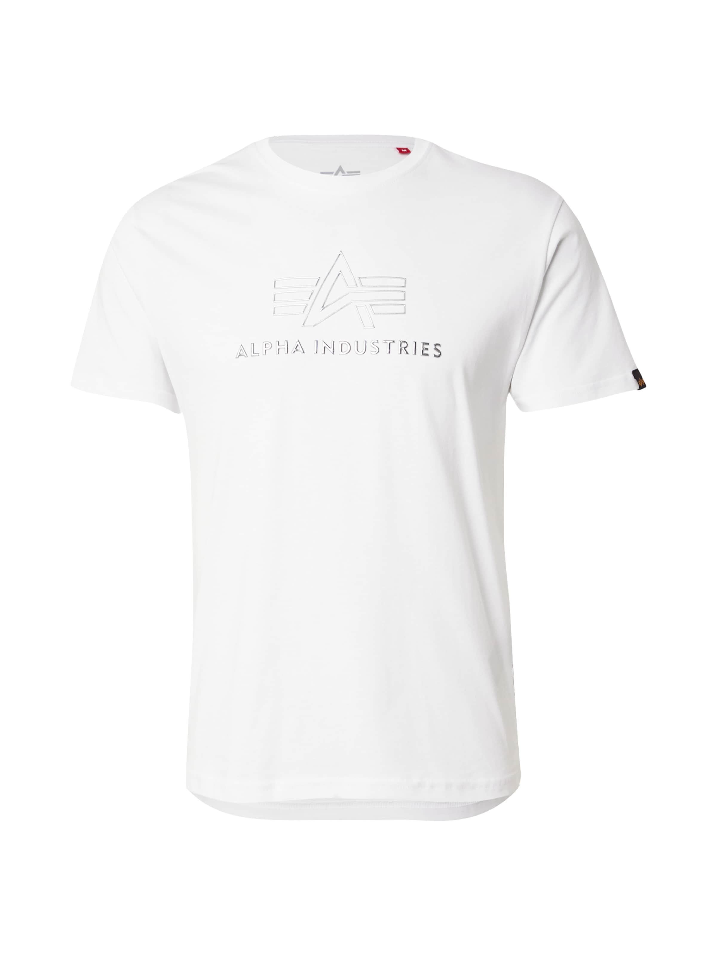 ALPHA INDUSTRIES T-shirt i vit: framsida