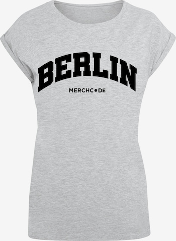 Merchcode Shirt 'Berlin' in Grijs: voorkant
