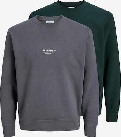 XS dydžio Megztinis be užsegimo 'JJESOHO' iš JACK & JONES, spalva – pilka / tamsiai žalia / balta, Prekių apžvalga