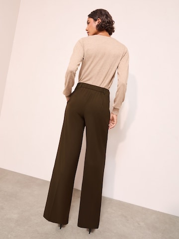 Friends Like These Wide leg Pleat-front trousers in Brown