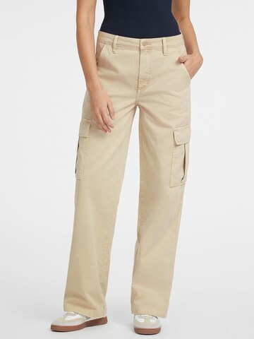 GUESS Wide leg Cargo Pants in Beige: front