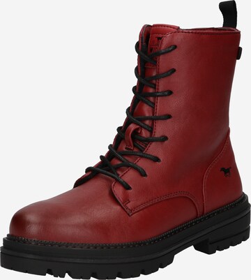 MUSTANG Lace-up bootie in Red: front