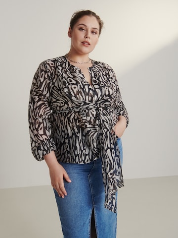 Guido Maria Kretschmer CurvyBluza 'Christiana' - crna boja: prednji dio