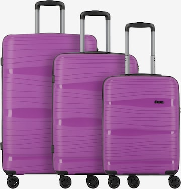 D&N Suitcase Set 'Travel Line 4300' in Purple: front