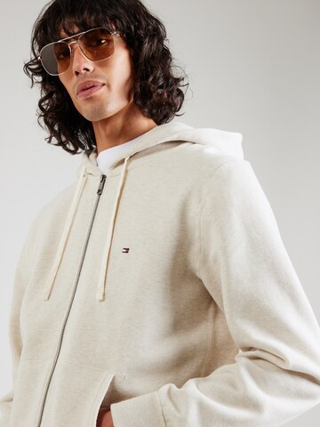 TOMMY HILFIGER Sweat jacket 'ESSENTIAL' in Beige