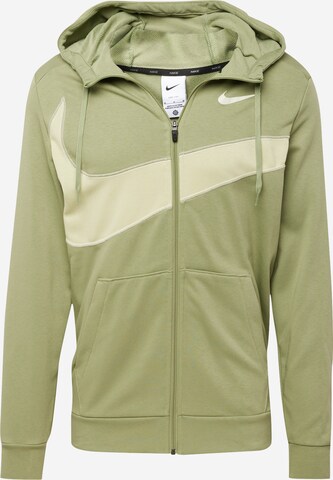 NIKE - Sudadera con cremallera deportiva 'ENERGY' en verde: frente