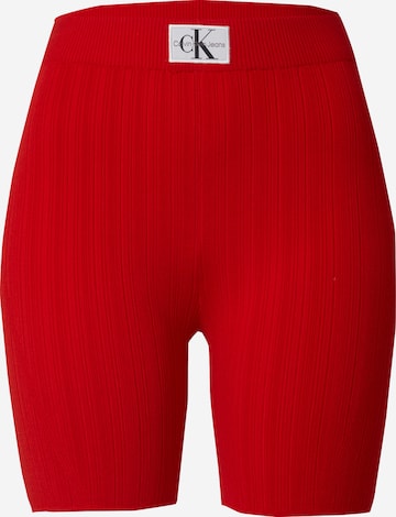 Calvin Klein Jeans - Slimfit Leggings em vermelho: frente