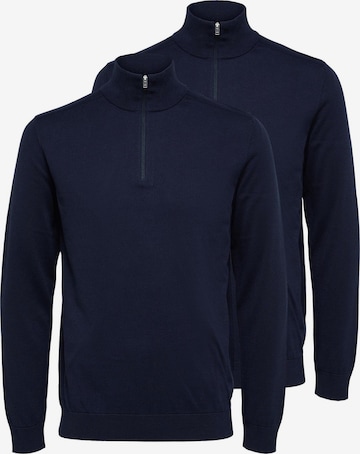 SELECTED Pullover 'Berg' in Blau: Vorderseite
