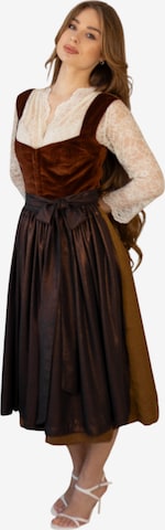 INNA.Trachten Dirndl 'Valoura' in Braun: Vorderseite