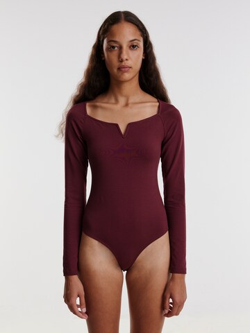 EDITED Shirt Bodysuit 'Emory' in Red