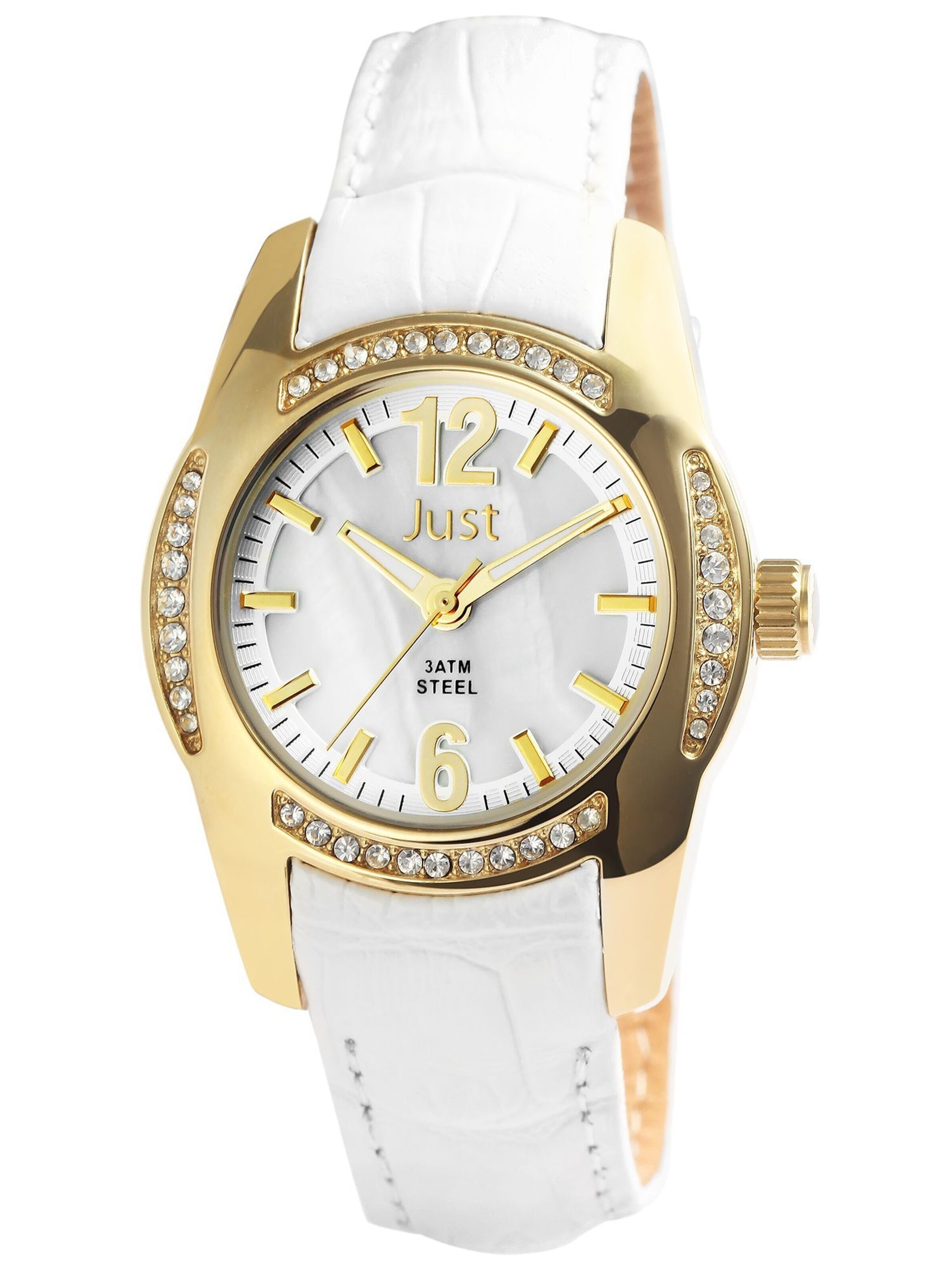 JUST Analog Watch 'Gill, 3 ATM' in White: front