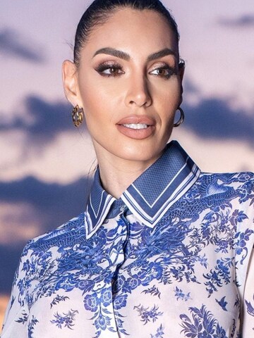 JIORO Shirt 'ASIA SKY' in Blue