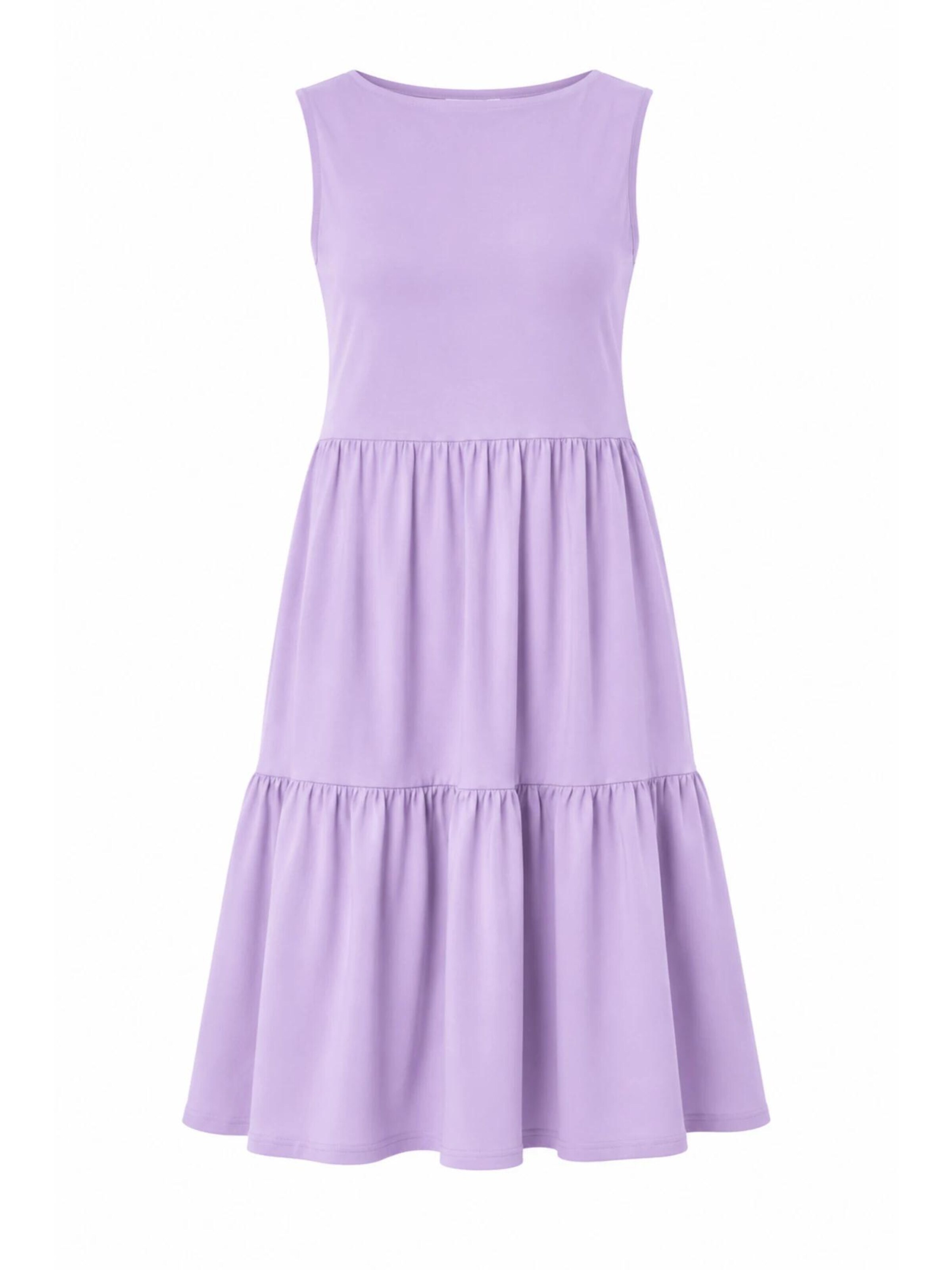 Leela COTTON Dress in Purple: front