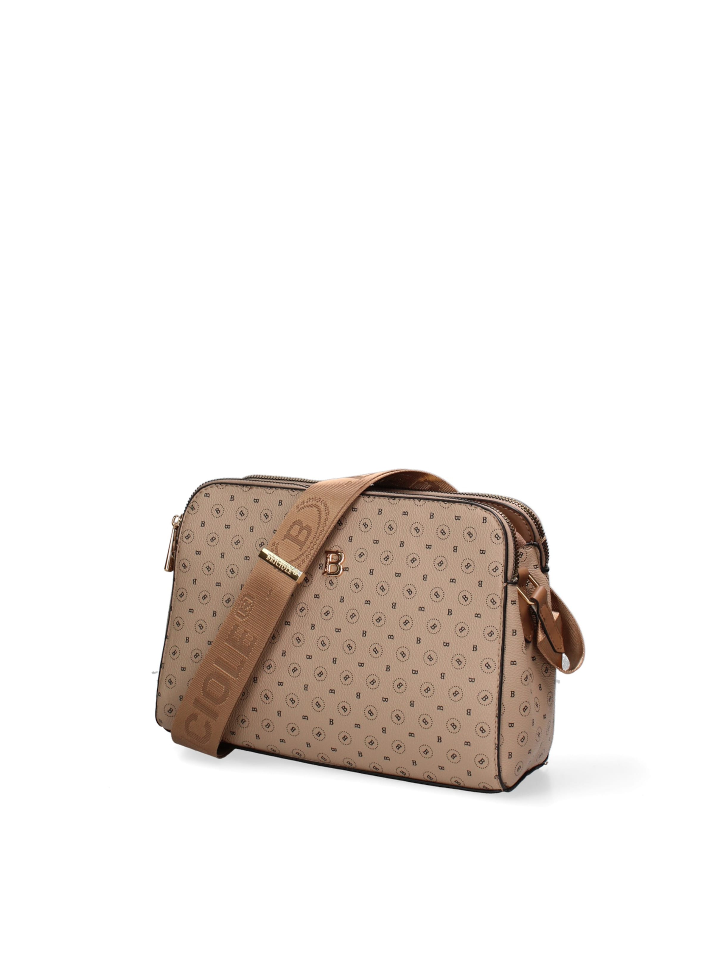 Borsa a tracolla di Briciole in beige: frontale