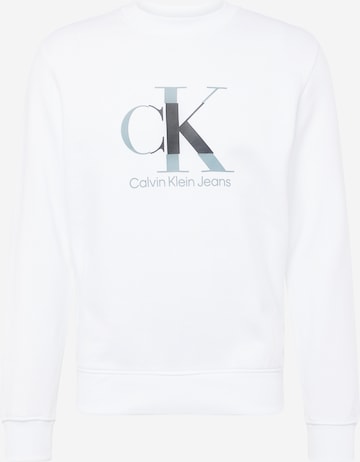 Calvin Klein Jeans Mikina – bílá: přední strana