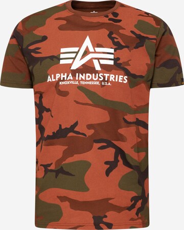 ALPHA INDUSTRIES Tričko – hnědá: přední strana