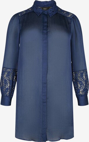 Zizzi Blouse 'Kodi' in Blauw: voorkant