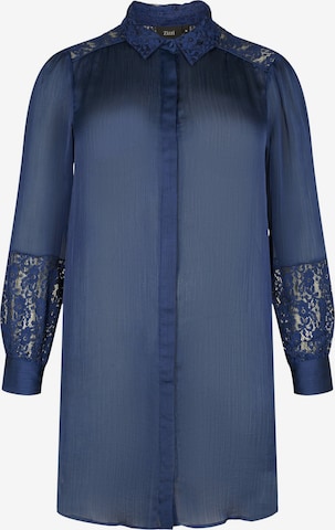 Camicia da donna 'Kodi' di Zizzi in blu: frontale