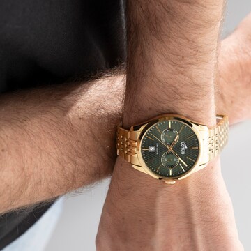 Lotus Analog Watch in Gold: front