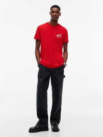 Tommy Jeans - Camisa 'SIGNATURE' em vermelho