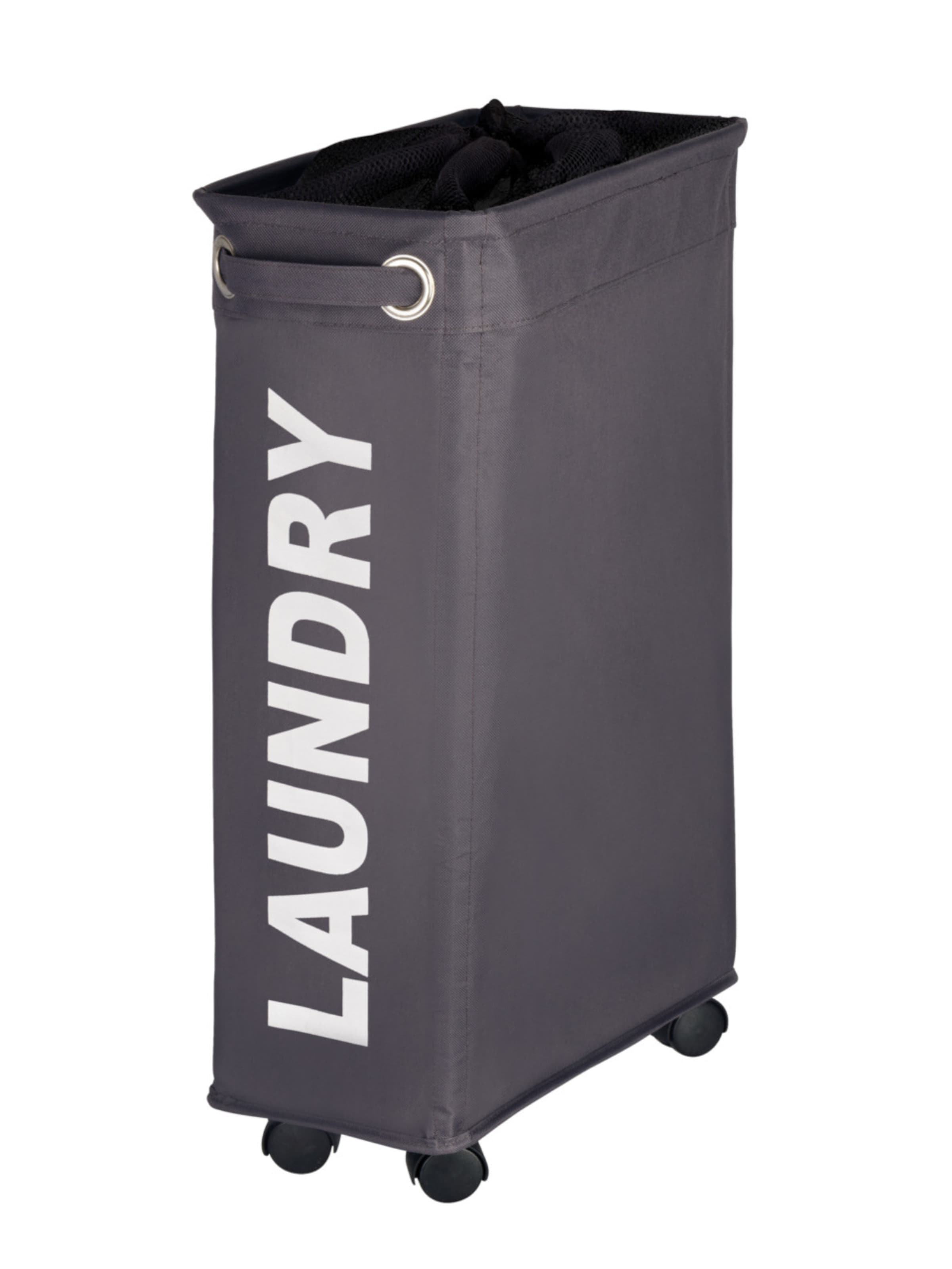 Wenko Wäschebehälter 'Corno' in Grau: Vorderseite