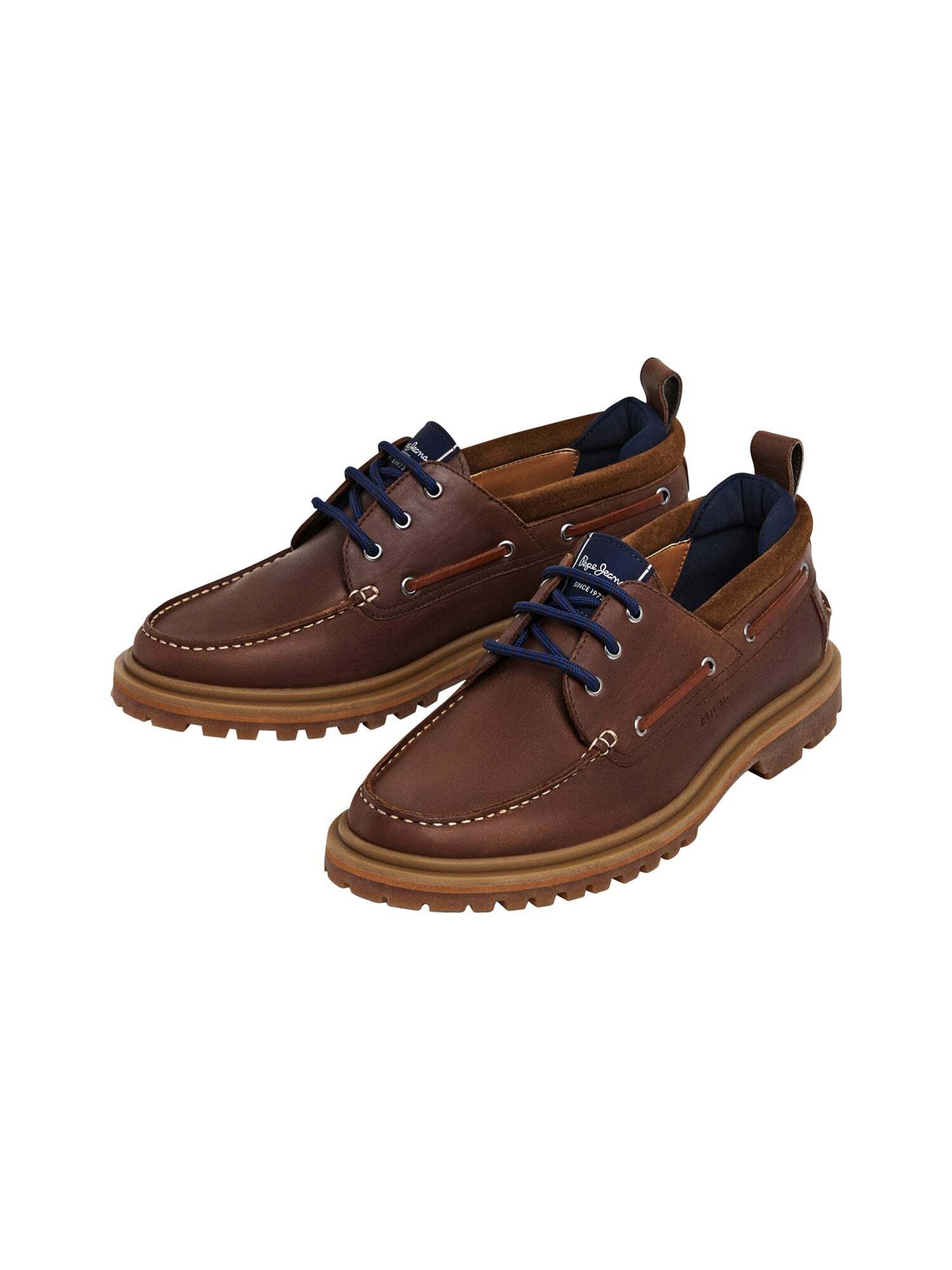 Pepe Jeans Lace-Up Shoes 'ROB DECK M' in Brown