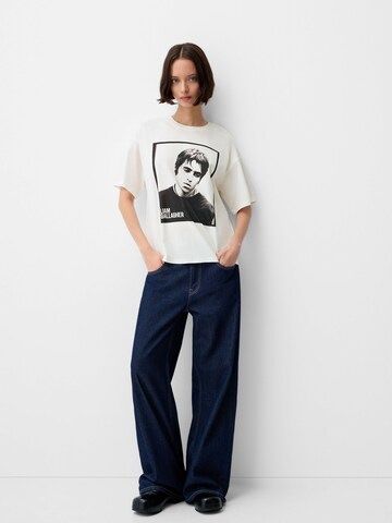 Bershka Majica | bela barva