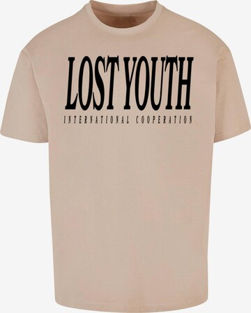 T-Shirt 'LY' Lost Youth en beige : devant