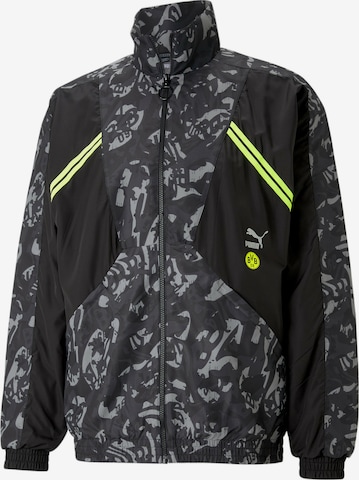 PUMA Athletic Jacket 'Borussia Dortmund' in Grey: front