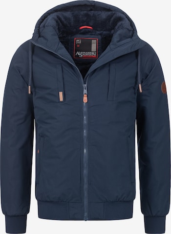 Alessandro Salvarini Winter Jacket in Blue: front