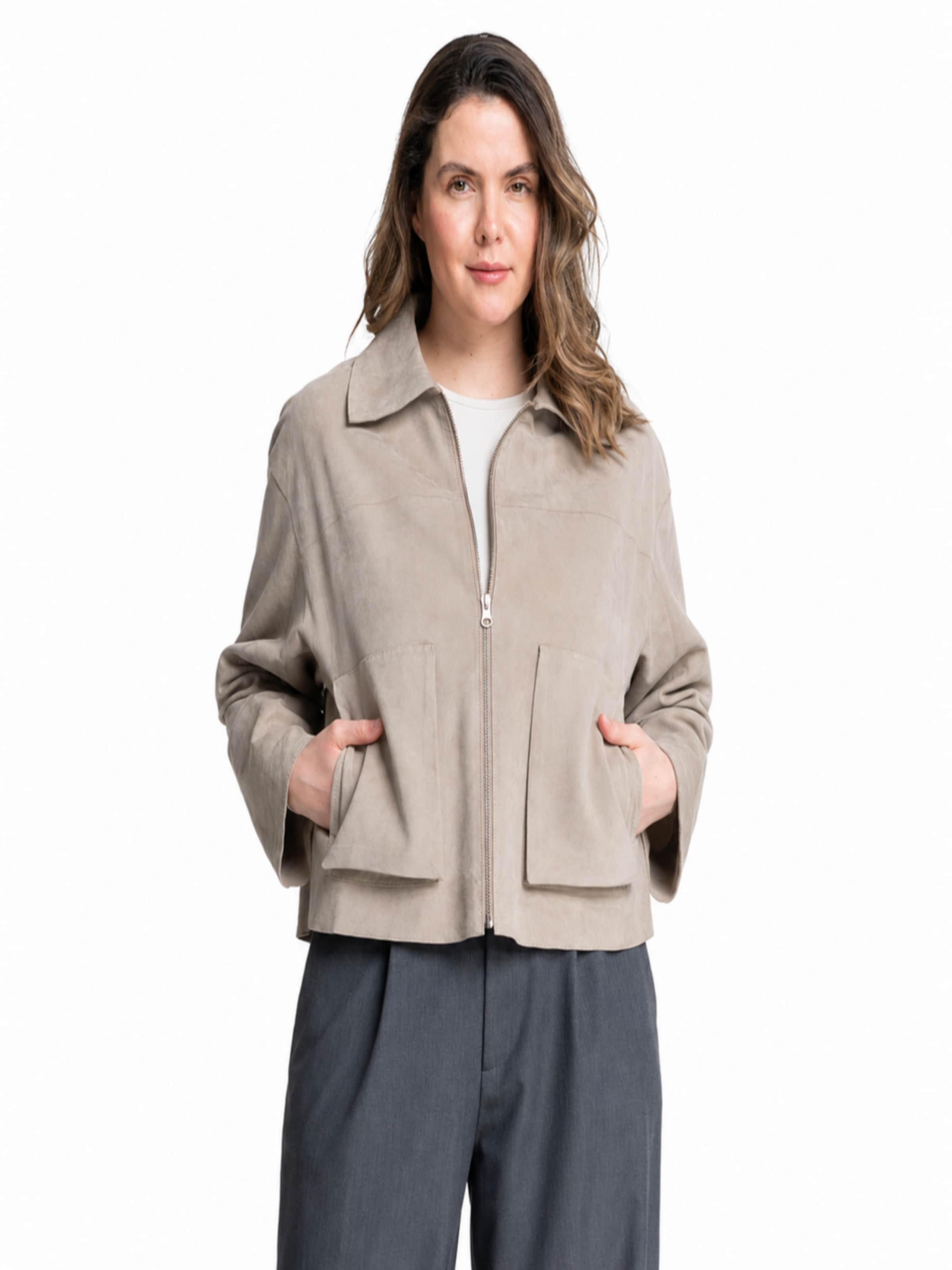 Mouflon Between-Season Jacket 'Nova' in Beige: front