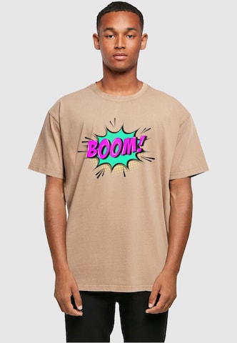 T-Shirt 'Boom Comic' Merchcode en beige : devant