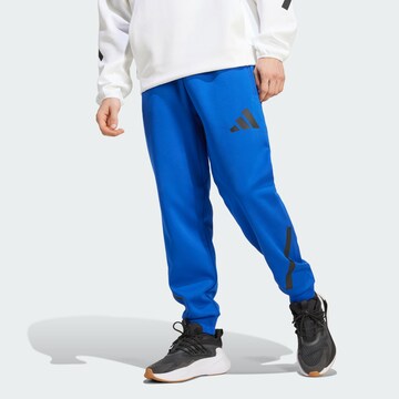 ADIDAS SPORTSWEAR Tapered Workout Pants 'Z.N.E.' in Blue: front