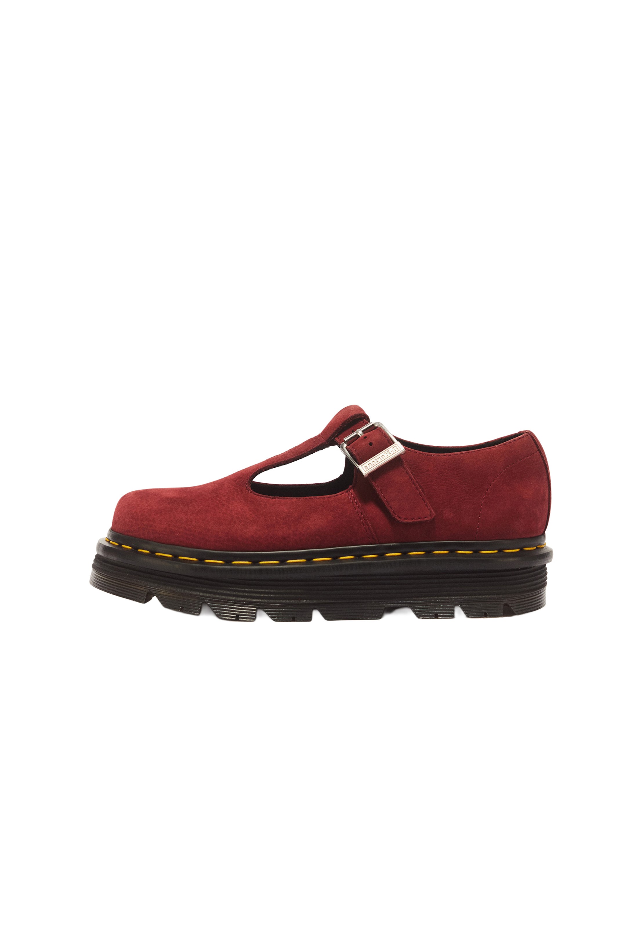 sarkans Dr. Martens Balerīnas ar siksniņu 'ZebZag': no priekšpuses