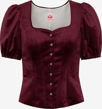 Blouse folklorique 'Griffin' SPIETH & WENSKY en rouge : devant