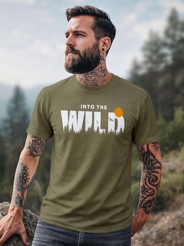 Neverless Shirt 'Into the Wild' in Green