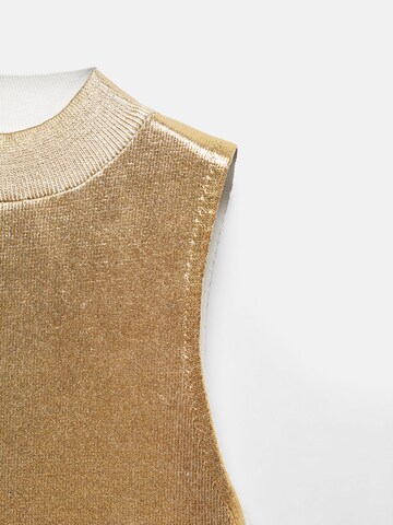 MANGO Knitted Top 'ALIEN' in Gold