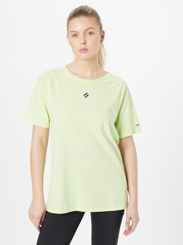 T-shirt fonctionnel 'Run' Superdry en vert : devant